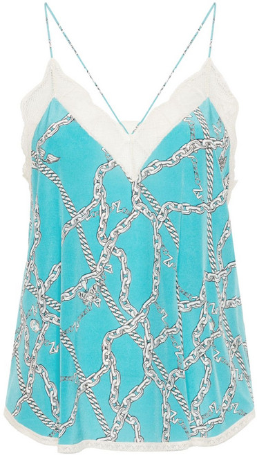 쟈딕앤볼테르 크리스티 로고 프린트 실크 탑