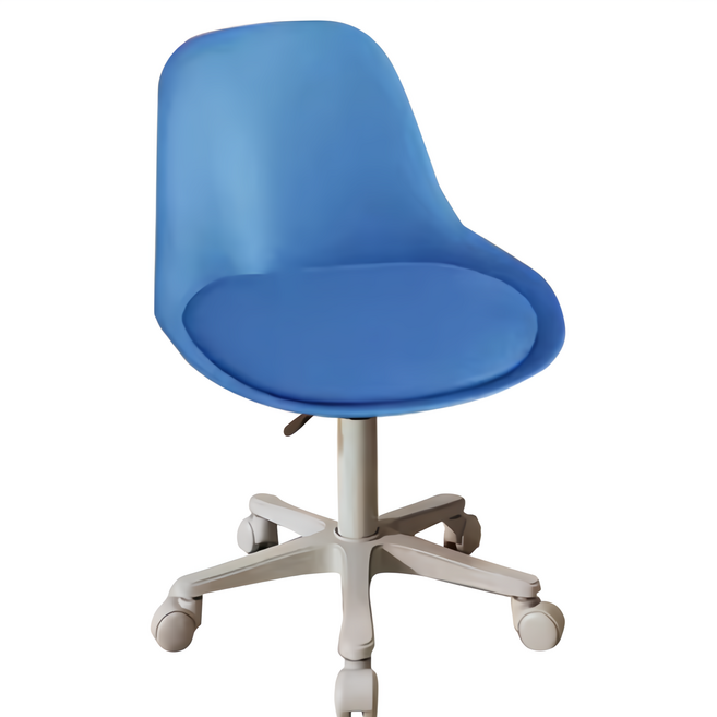 升降矮凳 吧檯椅 附滑輪 格子靠背設計, 1件, 【郁金香】升降椅, 藍