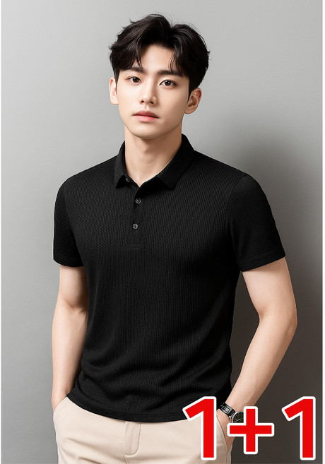 그린로 남성용 쿨 티셔츠 매쉬 카라 반팔 티셔츠 폴로 상의 ( 1+1 )