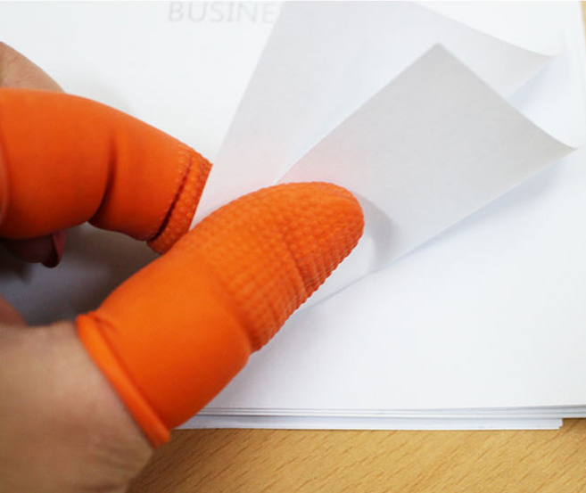 큰나무 우편 지폐 사무용 고무장갑 골무 남성 여성 2사이즈, 주황L 50개, 1세트