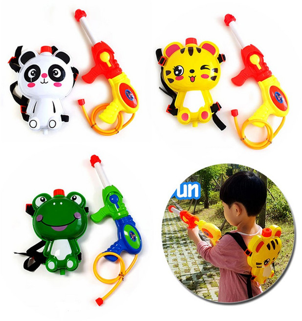 TORIMALL 1+1 파워 배낭물총 워터건 물놀이 가방물총 유아물총, 개구리1+고양이1, 1개