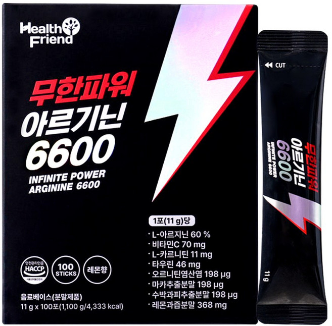 헬스프랜드 무한파워 아르기닌 6600 100포, 1개, 1.1kg
