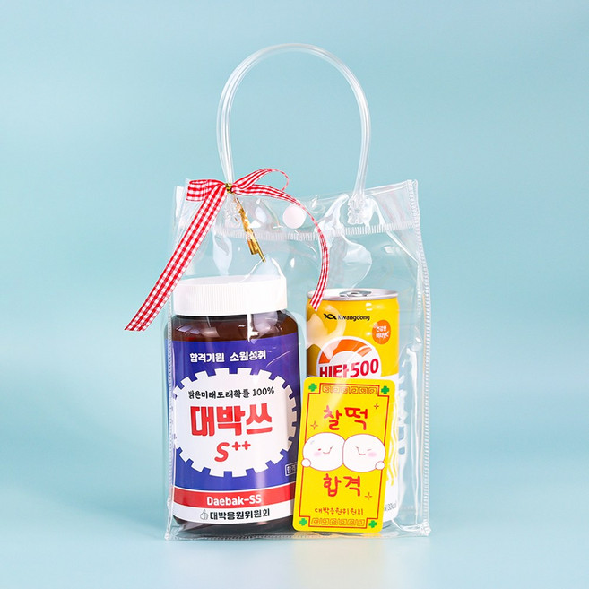 합격파워풀충전 간식세트 / 합격부적 투명백 수능간식선물 대량주문, 3개, 대박쓰