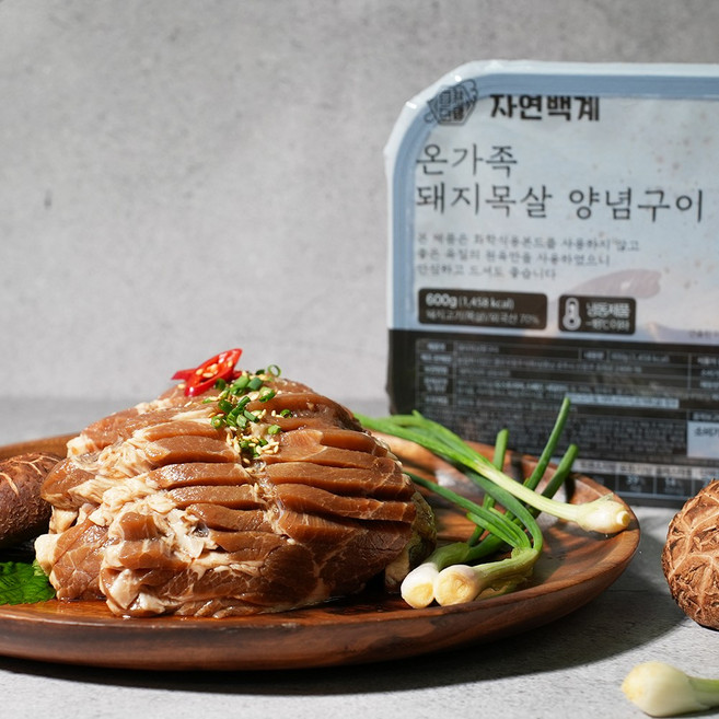 자연백계 돼지목살 양념구이 600g 대용량 특제소스 돼지목살구이 캠핑용 고기 간편조리 목살 양념육, 1개