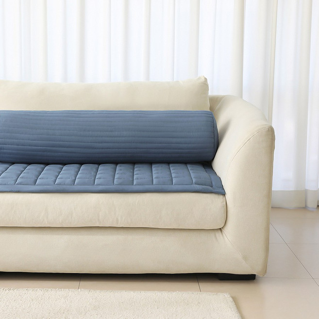 리인 REEN 국산 사계절 누빔 고밀도 쇼파패드 미끄럼방지 논슬립 통기성 냉감 소파패드, 블루그린 (BLUE GREEN), 1개