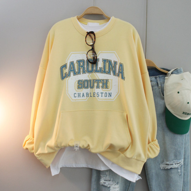 달콩 여성 빅사이즈 봄신상 89포켓오버핏맨투맨