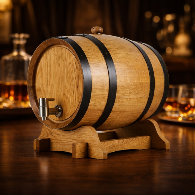 트루오크 오크통 위스키 숙성 배럴 가정용 와인 소주 담금주 디스펜서, 1개, 10L