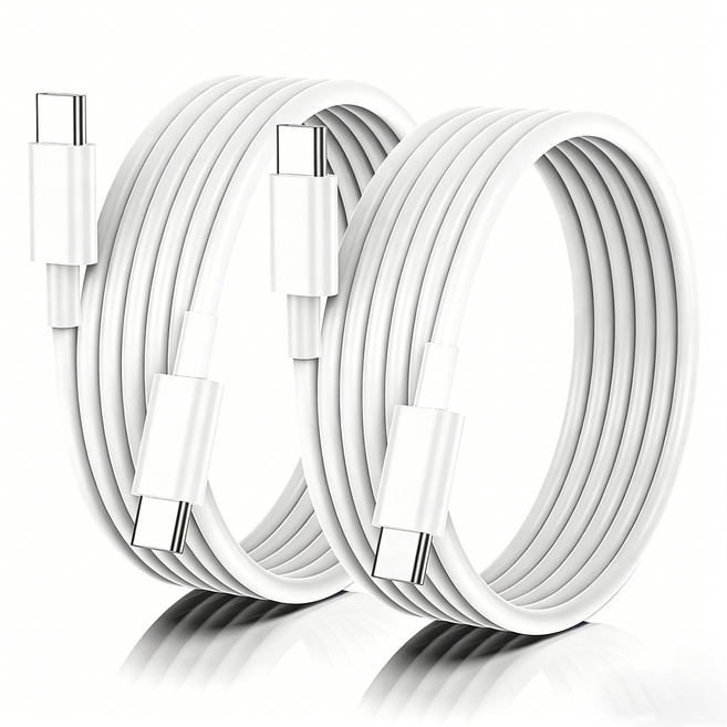 넥스차지 아이폰/삼성 전용 ctoc케이블 PD 고속충전케이블, 2개, 흰색, 2m