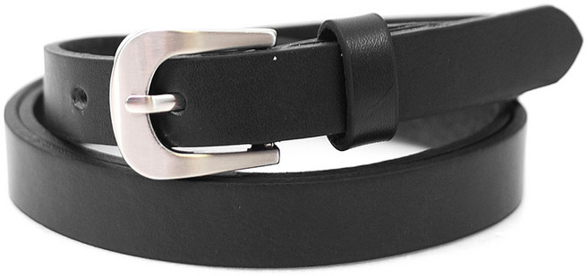 닐슨 여성용 슬림형 가죽 벨트 미니 하프 서클 실버 (NO.WC008) 블랙