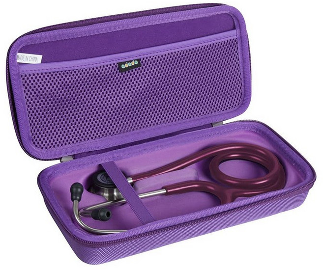 3M 리트만 클래식 III 모니터링 청진기용 하드 트래블 케이스블랙, 퍼플, 1개