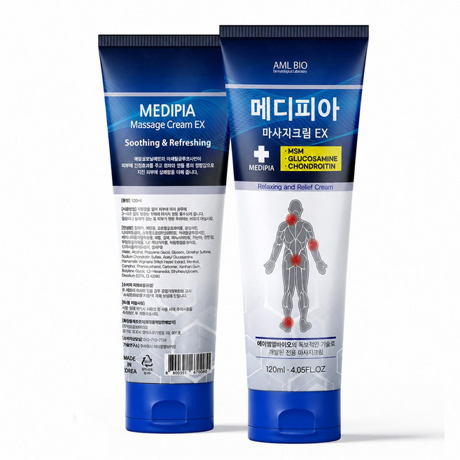 메디피아 글루코사민 MSM 콘드로이친 관절 근육 스포츠 바디 마사지 크림 EX, 1개, 120ml