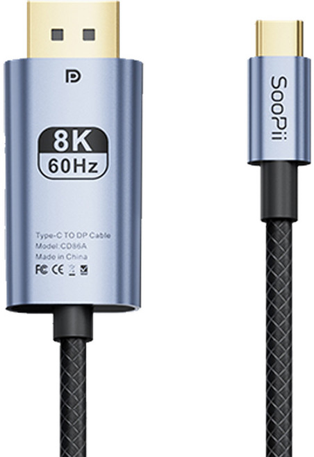 Soopii USB-C to DP 1.4 8K HDR 케이블 CD86A, 1m