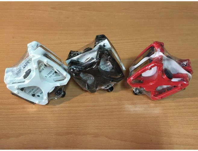 MING SHIJU 台灣製一體式鍛造鋁合金大面積蝴蝶腳踏板 - 黑色DU止滑踏板, 黑