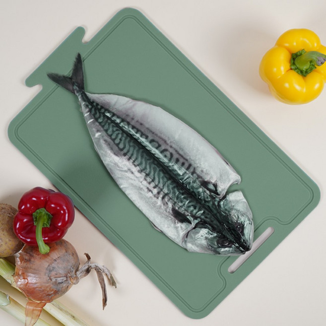 비비또 국산 두꺼운 실리콘 도마 대형, 바질그레이, 1개