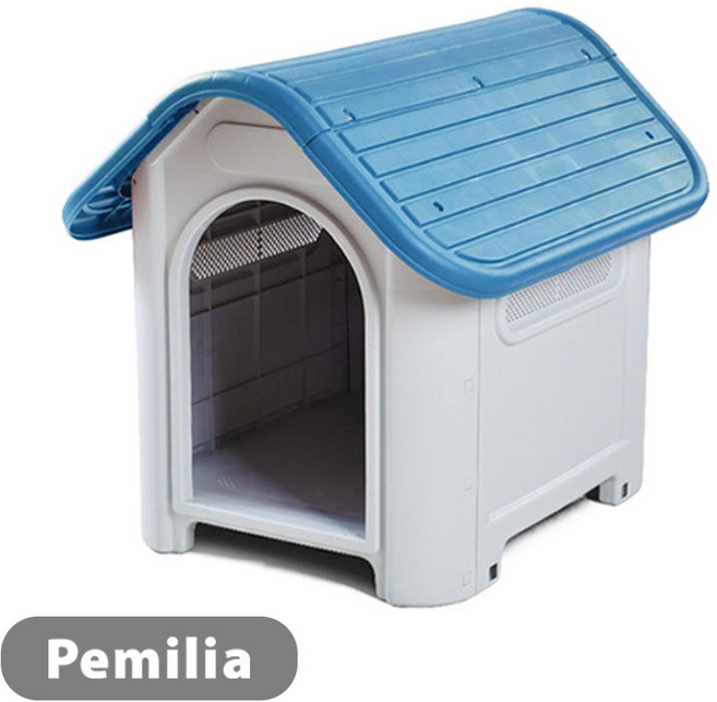 대형견 하우스 빅사이즈 강아지 야외용 사계절 개집 플라스틱 강아지집 실외 방수 마당 견사 특대형 집, 1개, 블루