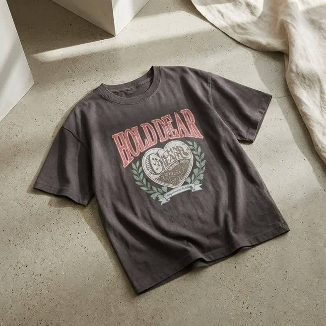 탑텐 키즈 유아 아동 주니어 코튼 가먼트다잉 그래픽 반팔티MKF3TS2204-IC No.1756378