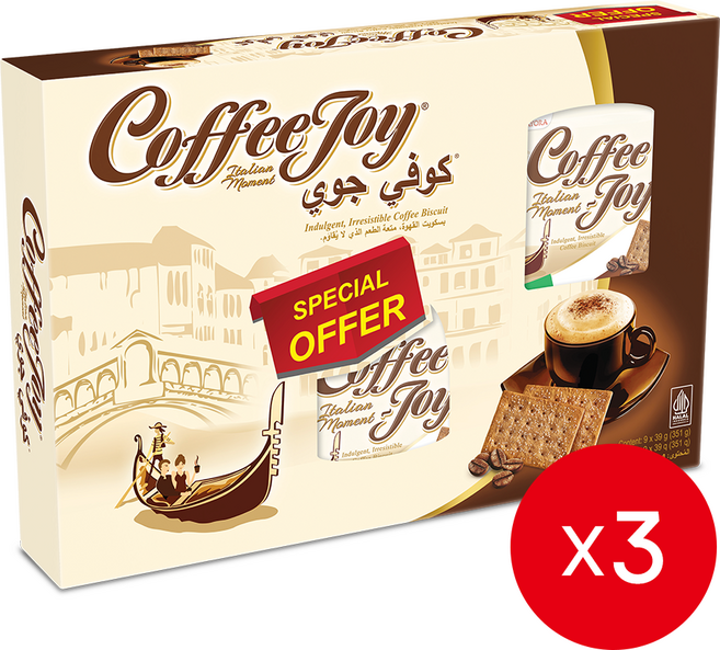 [엠제이몰] 마요라 커피조이 커피과자 커피 비스켓 회사 간식, 351g, 3개