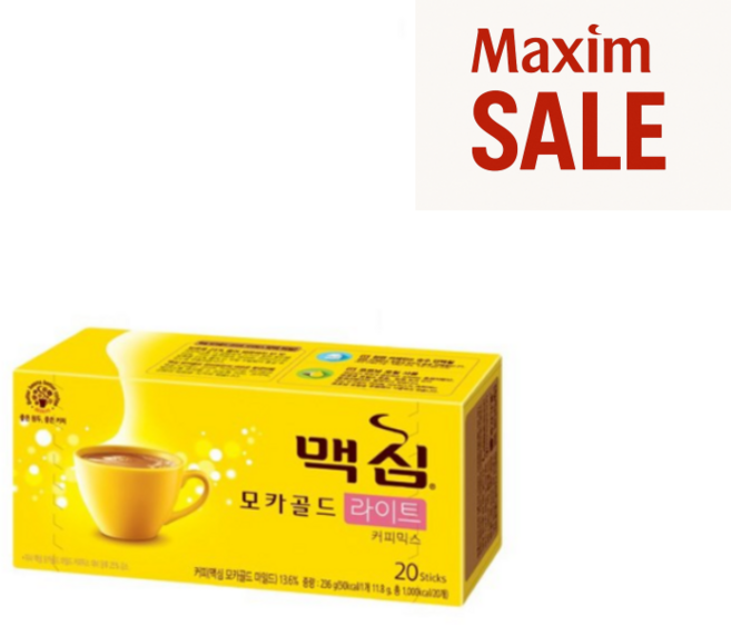 맥심 모카골드 라이트 11.8g 20T 여유로운 유통기한, 1개, 20개입