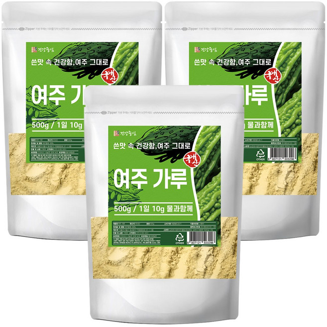 건강중심 국내산 여주 분말 500g, 3개