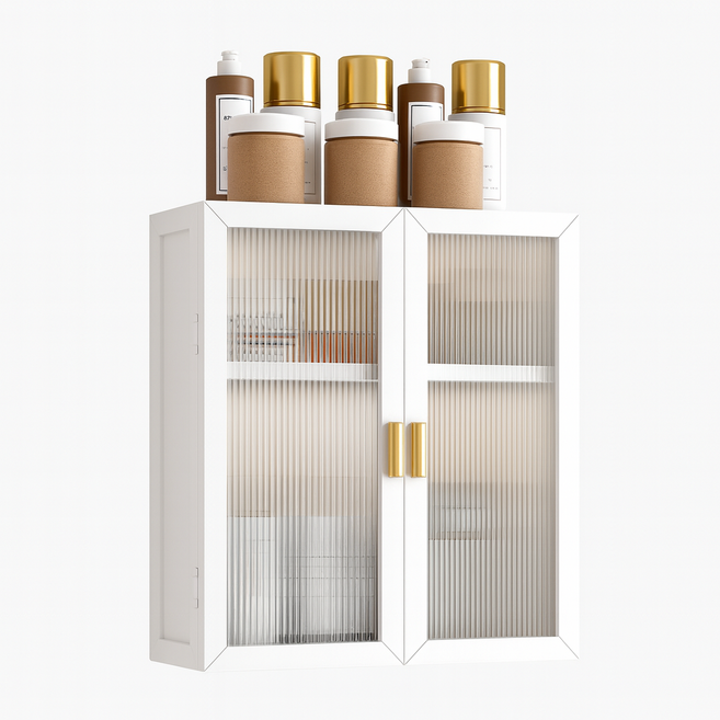 好的家居 壁掛雙開門吊櫃 免打孔置物櫃, 【白色】2層/40cm, 白,2層-寬40公分