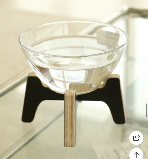 프로젝트그루 원목 고양이 강아지 물그릇 밥그릇 식기 수반, 1개, 블랙+그릇 set