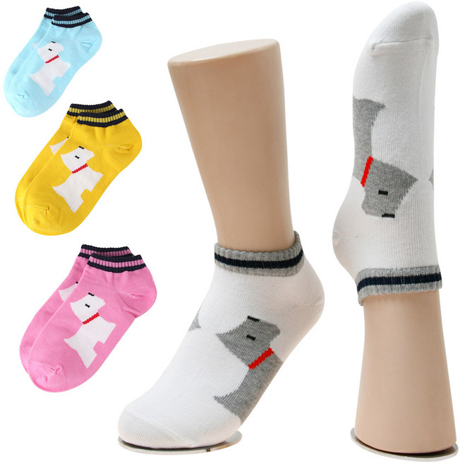 양말쟁이 여성 큰강아지 스니커즈 발목양말