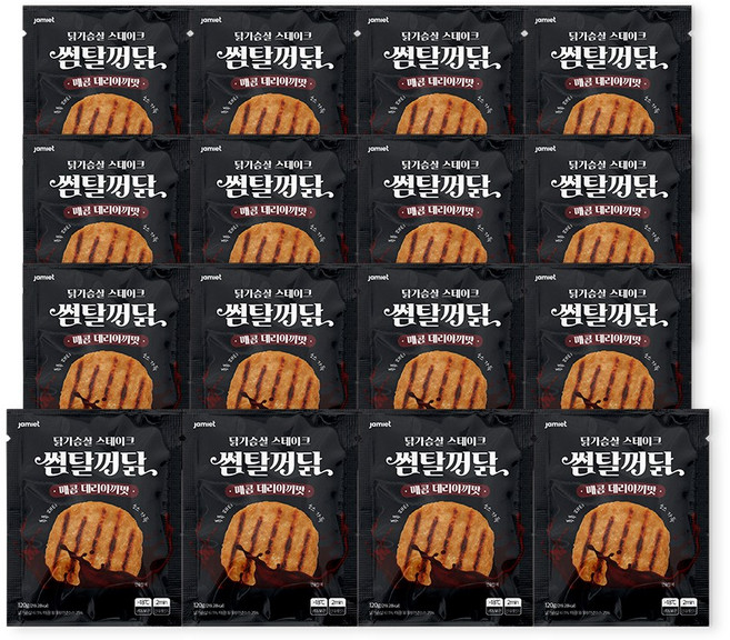 재미어트 썸탈꺼닭 소스 닭가슴살 스테이크 매콤 데리야끼 맛 (냉동), 16개, 120g