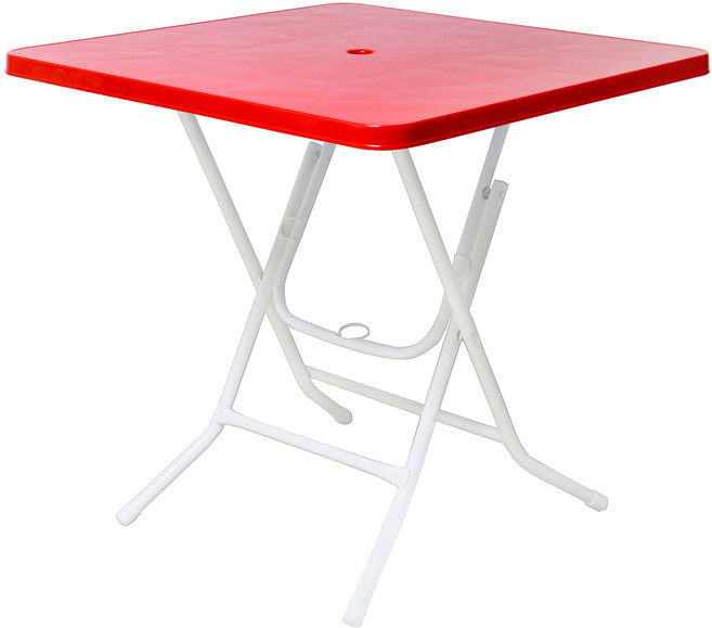 이리빙몰 접이식 플라스틱 테이블 폴딩, 사각 레드