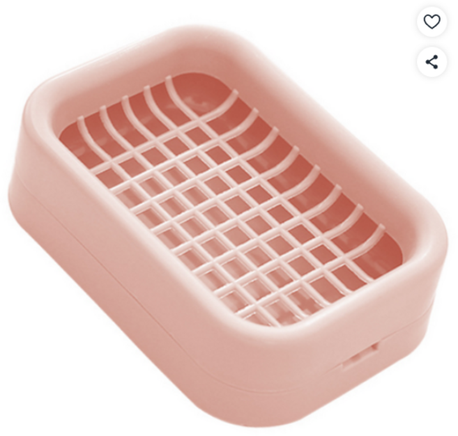 하이엉클 심플 파스텔 물빠짐 비누받침대, 핑크, 1개