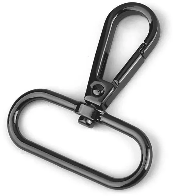 금속 가방 스트랩 버클 랍스터 걸쇠 칼라 카라비너 스냅 후크 DIY 키 체인 부품 액세서리 1.6/2/2.5/3.2/, 04 Gun Black_03 2CM, 1개