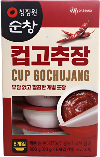 청정원순창 컵고추장 6p, 300g, 1개