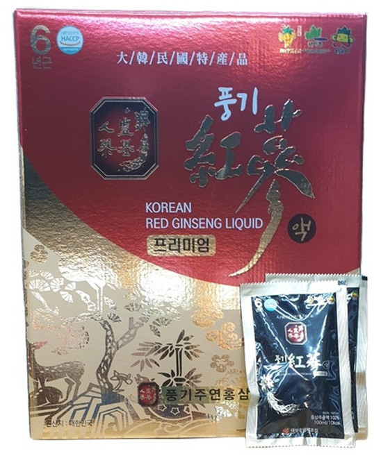 6년근 풍기인삼 홍삼액 프리미엄 100ml 60포, 60개