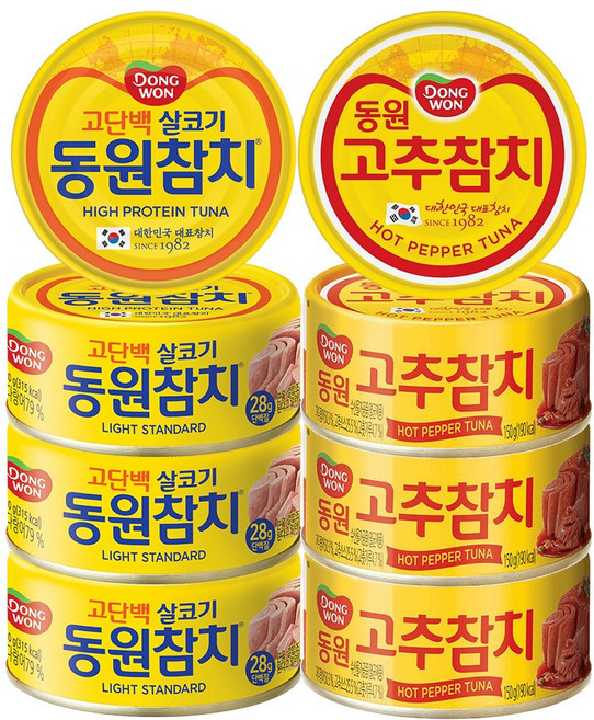 동원 라이트스탠다드 150g 4P + 고추참치 150g 4P, 1.2kg, 1세트