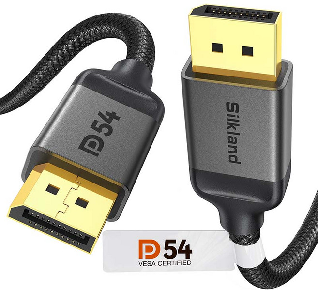 실크랜드 DP to DP 양방향 케이블 VESA DP 2.1 54Gbps 16K DisplayPort 케이블, 3m, 1개