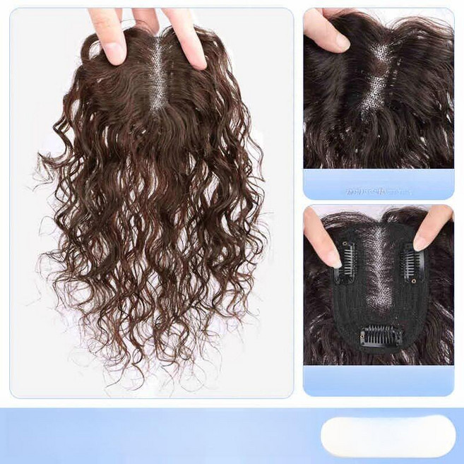 여자 인모 정수리 아미모 탑피스 센스모드니 붙임머리 원핀 탈모탑커버 단발, 1개, [25cm] 연갈색