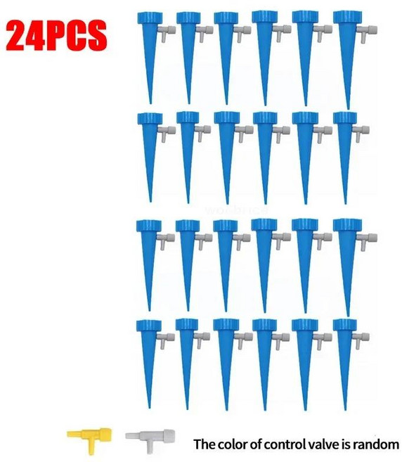 자동 급수 물방울 식물 관개 Droppers 정원 시스템 키트 삽입 장치, 09 24PCS-Blue