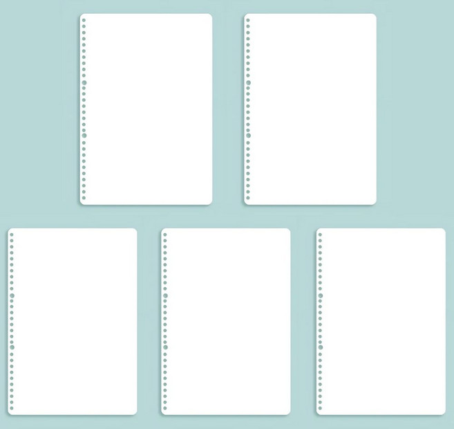 미오 두꺼운 연습장 스프링 노트 공책, 5개, 속지그림