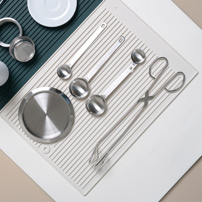 JVR 플래티넘 휴대용 실리콘 드라잉 매트, 1단, 크림아이보리, 1개