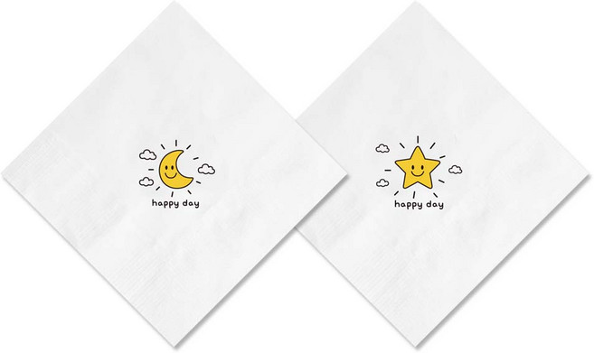 네모어스 칵테일냅킨 - 무형광 천연펄프 국내생산, 400개입, 1박스, 달과 별