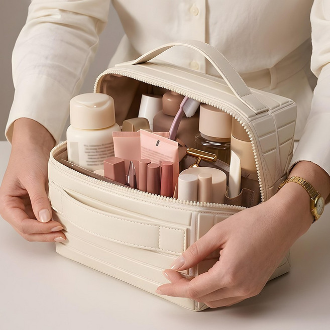 MARCH 화장품 파우치 대형 여행용 메이크업 수납 가방