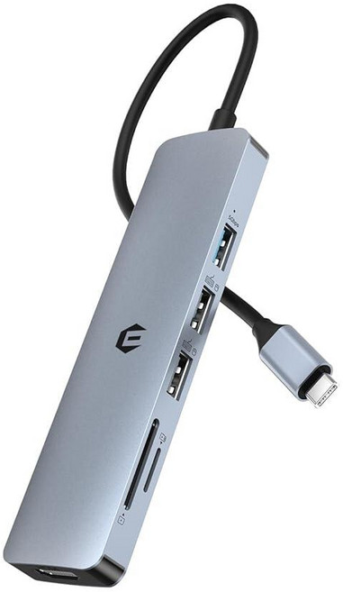 Tymyp USB C HUB 6 in 1 USB C 어댑터 USB 3.0 4K HDMI 듀얼 USB 2.0 포트 SD/TF 카드 리더기 Mac Pro/Air 등과 호