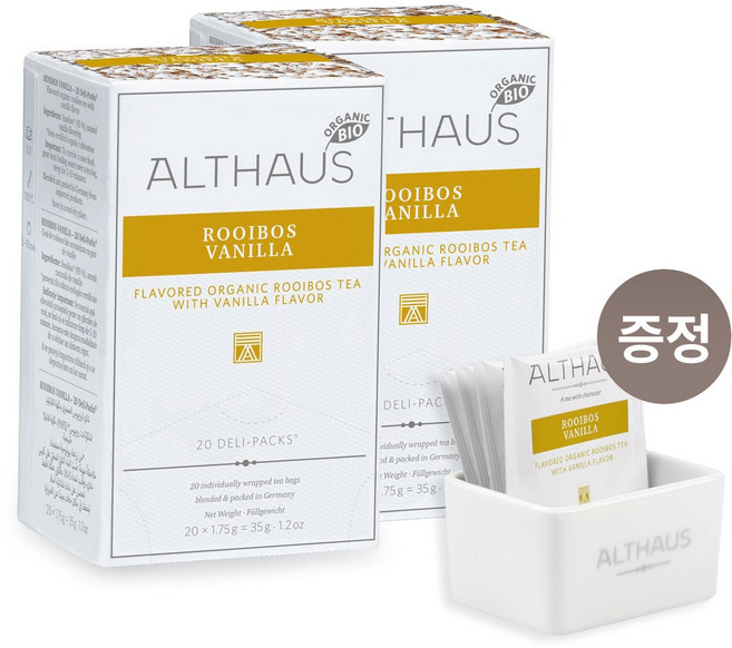 알트하우스 유기농 루이보스 바닐라 20티백 2팩(+전용트레이), 2개, 20개입, 1.75mg