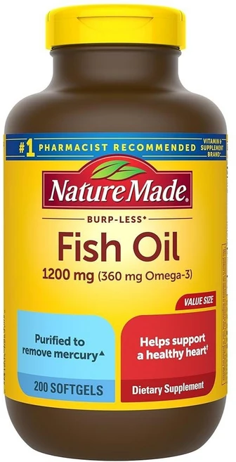 네이처메이드 피쉬오일 1200mg 소프트젤 Nature Made 영양제, 200정 - 쿠팡