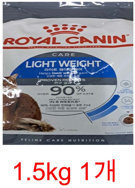 로얄캐닌 케어 라이트 웨이트 반려묘 고양이 기능 건강 1.5kg sky9059mY, 다이어트(체중감소), 1개