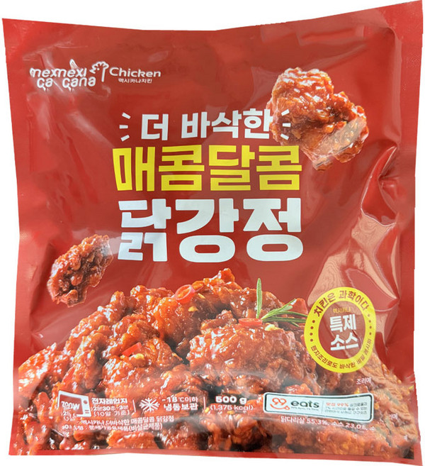[현대프리마켓] 멕시카나 더 바삭한 매콤달콤 닭강정 500g, 8개
