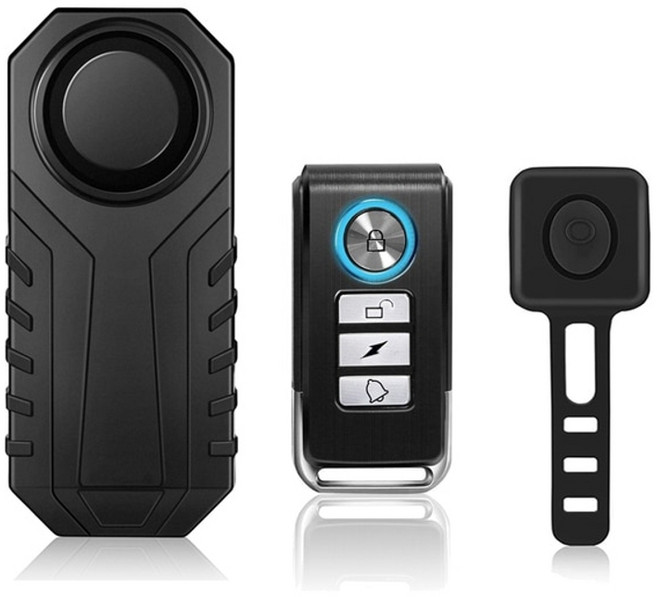 자전거 도난방지 경보기 무선 경보 원격 제어 방수 전기 오토바이 스쿠터 보안 보호 경보, 블랙 알람 경적-2, 1개