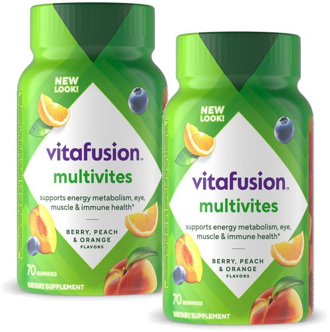 비타퓨전 멀티바이츠 성인 멀티비타민 과일맛 구미 젤리 Vitafusion MultiVites, 2개, 70정