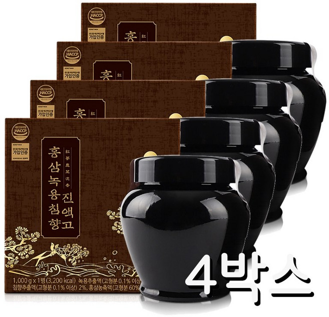 프리미엄 홍삼녹용침향진액고 [대용량] 1kg (고급쇼핑백+전용스푼+고급케이스) premium gift 1kg 4개