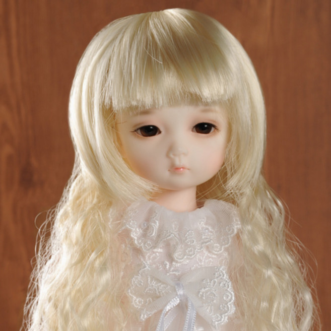 돌모아 구체관절인형 가발 USD 26cm 뱅앞머리 웨이브 블론드 (7) KBKB Bangs Wave (Blond), 1개