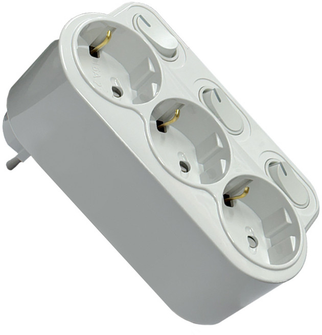 회전형멀티탭 절전3구콘센트 멀티탭 국산, 1개, 백색, 13.4cm